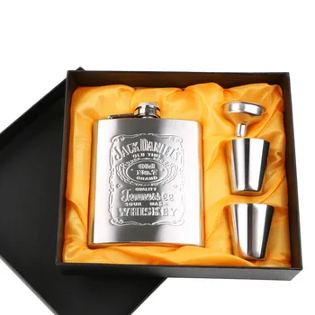 7oz Stainless Steel Hip Flask Set Pocket Flagon Whiskey Alcohol Vodka Hip Flasks Wine Beer Alcohol Bottle With Gift Box
7oz Stainless Steel Hip Flask Set Pocket Flagon Whiskey Alcohol Vodka Hip Flasks Wine Beer Alcohol Bottle With Gift Box