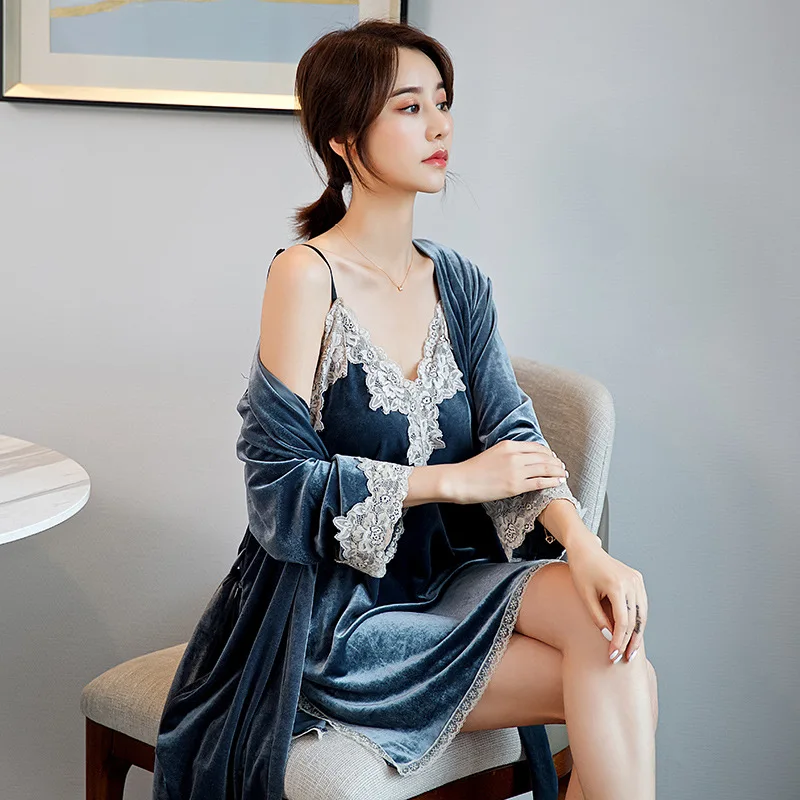 Женский велюровый Халат, комплект из 2 предметов, Сексуальная кружевная женская ночная рубашка, ночная рубашка, кимоно, халат, Осеннее нижнее белье, Женская домашняя одежда
Женский велюровый Халат, комплект из 2 предметов, Сексуальная кружевная женская ночная рубашка, ночная рубашка, кимоно, халат, Осеннее нижнее белье, Женская домашняя одежда