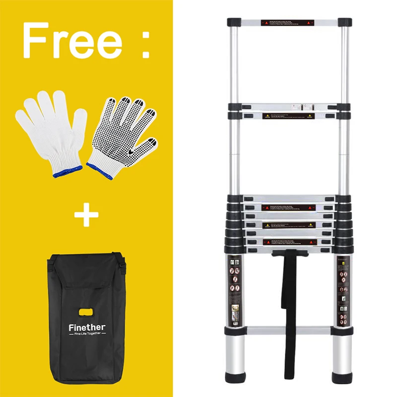 Finether 3.2M Portable Heavy Duty Multi-Purpose Aluminum Telescoping Ladder Lightweight Convient for Home Loft Office
Finether 3.2M Portable Heavy Duty Multi-Purpose Aluminum Telescoping Ladder Lightweight Convient for Home Loft Office