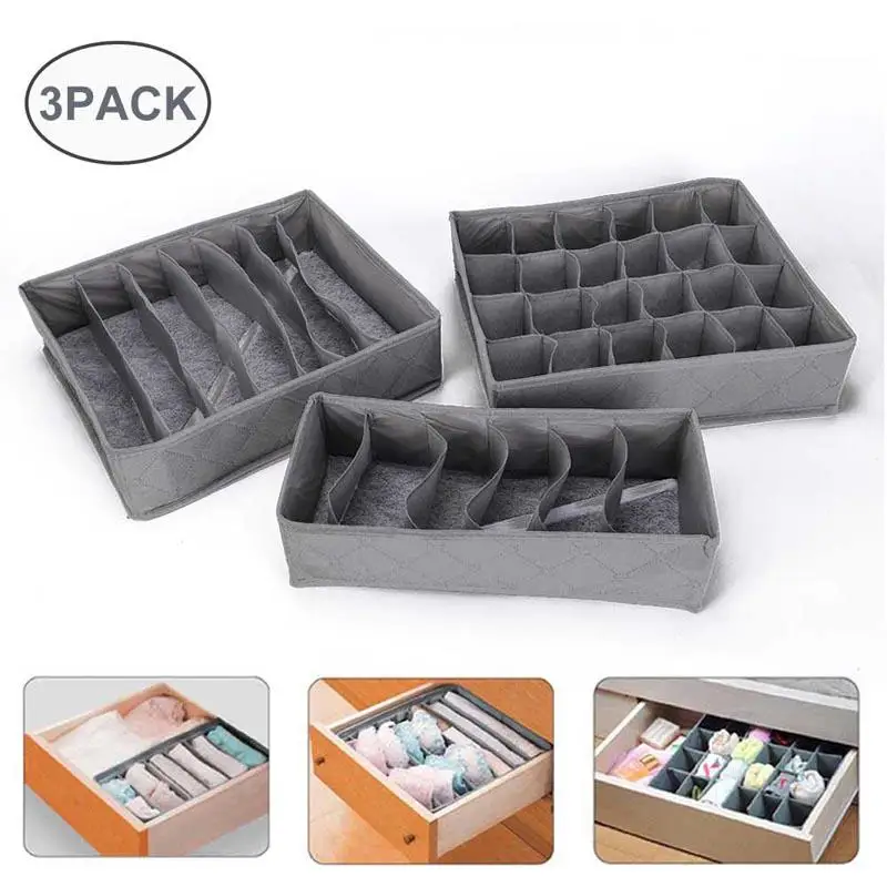 3 PCS/set Bamboo charcoal Non-woven Fabric Foldable Storage box Underwear Socks Drawer Storage Box Bra Necktie Case Drawer
3 PCS/set Bamboo charcoal Non-woven Fabric Foldable Storage box Underwear Socks Drawer Storage Box Bra Necktie Case Drawer