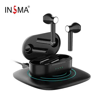

INSMA Airbuds 2 bluetooth V5.0 TWS Earbuds With QI Wireless Charging Case Dual Mic Noise Canceling HiFi Headset Click Control