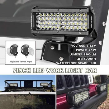 72W Light Bar/Work Light Spotlight LED Light Bar for Truck Driving Offroad Boat Car Tractor 4x4 for SUV ATV 12V 24V
72W Light Bar/Work Light Spotlight LED Light Bar for Truck Driving Offroad Boat Car Tractor 4x4 for SUV ATV 12V 24V