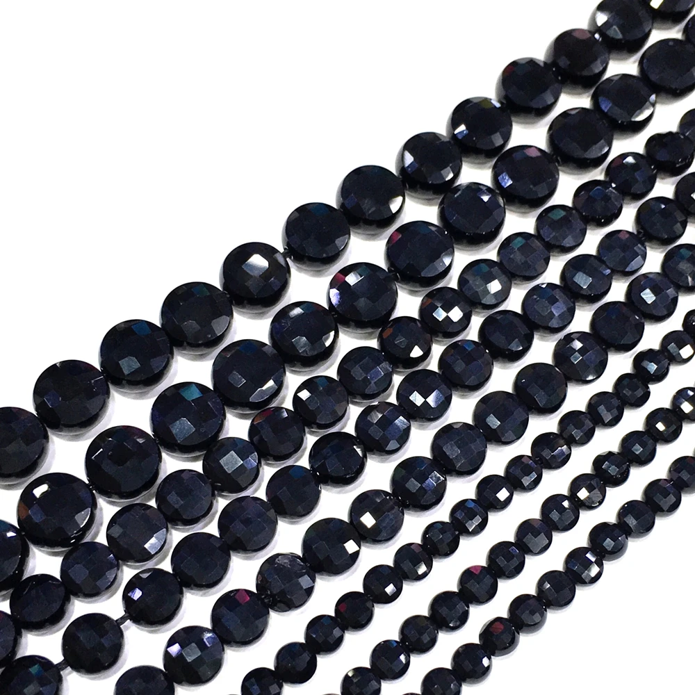 Natural AAA Pure Black Agates Faceted Coin Shape Beads 4/6/8mm Multi-size Wholesale For Jewelry Making Strand High Quality
Natural AAA Pure Black Agates Faceted Coin Shape Beads 4/6/8mm Multi-size Wholesale For Jewelry Making Strand High Quality