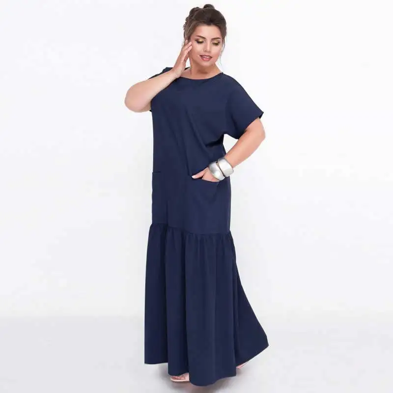 Plus Size 6XL Summer Dress Women Chiffon Loose Elegant Solid Navy Maxi Dress Large Size Women Clothing Vintage Party Long Dress
Plus Size 6XL Summer Dress Women Chiffon Loose Elegant Solid Navy Maxi Dress Large Size Women Clothing Vintage Party Long Dress