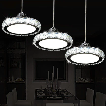 Modern Simple Circular Led Crystal Pendant Light Restaurant Three Head Living Room Dining Room Lamp deco maison
Modern Simple Circular Led Crystal Pendant Light Restaurant Three Head Living Room Dining Room Lamp deco maison