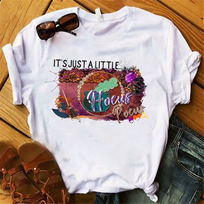 It's Just a Little Hocus Pocus Print Tshirt Women Casual Short Sleeve Tee Shirt Femme Halloween Funny Gothic T-shirt Hip Hop Top
It's Just a Little Hocus Pocus Print Tshirt Women Casual Short Sleeve Tee Shirt Femme Halloween Funny Gothic T-shirt Hip Hop Top