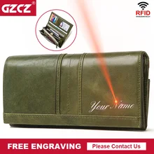 GZCZ Rfid nowe mody kobiet portfel pani skórzane monety kiesy posiadacz karty portfele kobiet wysokiej jakości sprzęgła luksusowej marki portfel(China)