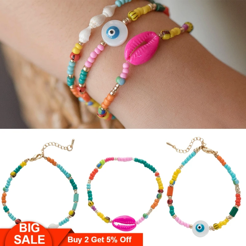 Fever&Free Hot Summer Beach Boho Miyuki Bracelets Rainbow Strand Shell Evil Eye Bracelets Set For Women Accesorios Mujer Jewelry
Fever&Free Hot Summer Beach Boho Miyuki Bracelets Rainbow Strand Shell Evil Eye Bracelets Set For Women Accesorios Mujer Jewelry