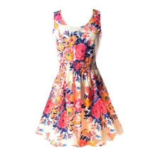 Casual Verano Chiffon Vestido Mujer ropa Sexy Floral corto playa vestidos coreano elegante Vestido De fiesta Verano Robe Mujer(China)