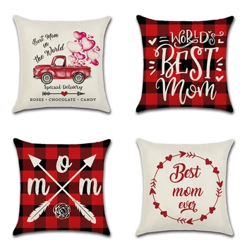 Pillow Case Red Mothers' Day Decoration Cushion Cover Heart Best Mom red plaid Print Pillow Cover Home Decor 45*45cm
Pillow Case Red Mothers' Day Decoration Cushion Cover Heart Best Mom red plaid Print Pillow Cover Home Decor 45*45cm