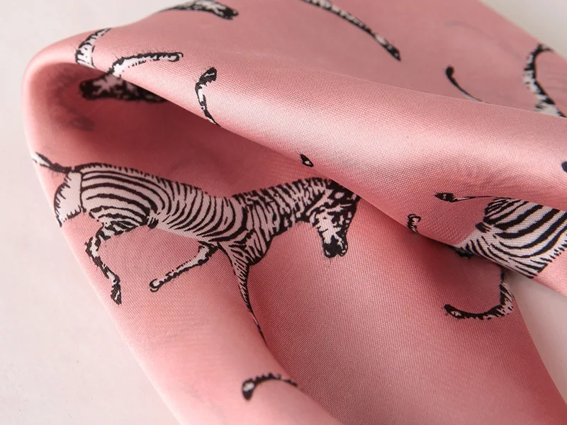 Luxury Silk Plaid Scarf - Soft Satin Neck Tie Hair Band for Women