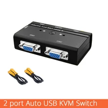 2 Port Auto VGA Switch USB KVM Switch with USB Console 1 set of keyboard mouse controls 2 computer hosts with KVM cable
2 Port Auto VGA Switch USB KVM Switch with USB Console 1 set of keyboard mouse controls 2 computer hosts with KVM cable