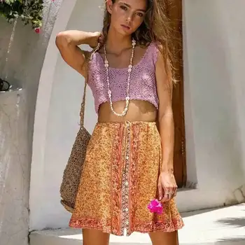 KHALEE YOSE Floral Boho Mini Skirts 2020 Cotton Sexy Summer Skirts for Women Ruffles Elastic Waist Beachwear Skirt Faldas Female
KHALEE YOSE Floral Boho Mini Skirts 2020 Cotton Sexy Summer Skirts for Women Ruffles Elastic Waist Beachwear Skirt Faldas Female