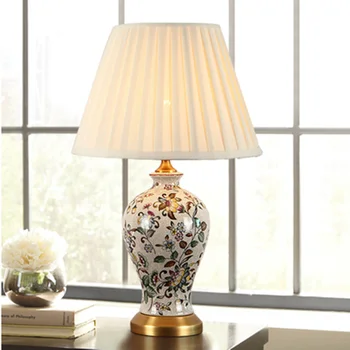 

Classical Ceramic Led Dimmer Table Lamp European Chinese Porcelain Desk Lamp For Wedding Foyer Study Bedside H 53cm New 1268