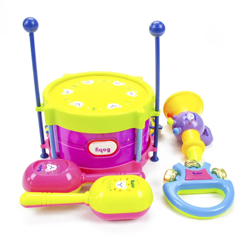 High Quality 5Pcs/Set Baby Drum Set Kids Roll Drum Musical Instruments Band Kit Educational Toy Gift
High Quality 5Pcs/Set Baby Drum Set Kids Roll Drum Musical Instruments Band Kit Educational Toy Gift