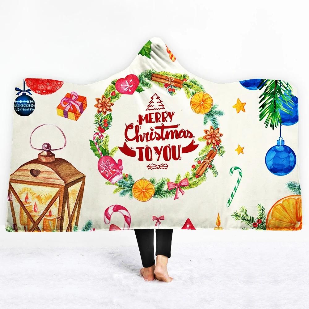 Merry Christmas Hooded Blanket Elk New Year Printing Sherpa Fleece Wearable plush Throw Blanket on Bed Sofa For Home Travel 1 PC
Merry Christmas Hooded Blanket Elk New Year Printing Sherpa Fleece Wearable plush Throw Blanket on Bed Sofa For Home Travel 1 PC
