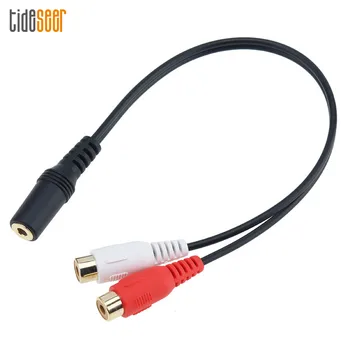 

Universal 3.5mm Stereo Audio Female Jack to 2 RCA Female Socket Y Splitter Cable Adapter for Headphones DVD CD TV VCR 300pcs