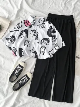 Ins Popular Fashion Two-piece Suit Summer 2020 New Women's Korean Version Short Sleeve Shirt Hanging Wide Leg Pants 2 Piece Set
Ins Popular Fashion Two-piece Suit Summer 2020 New Women's Korean Version Short Sleeve Shirt Hanging Wide Leg Pants 2 Piece Set