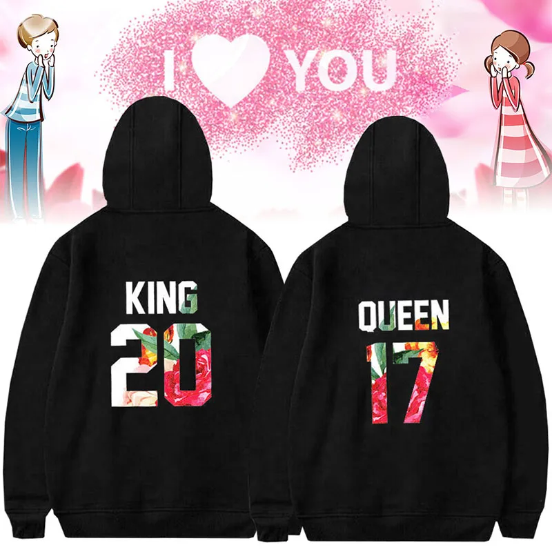 Women Full Sleeve QUEEN Poker Couple Hoodies