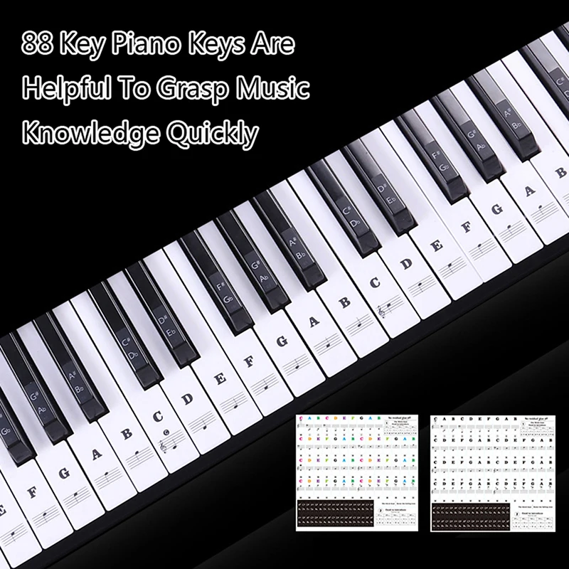 54 61 88 Black Colored Transparent piano keyboard stickers Electronic piano stickers Stave notation note key stickers
54 61 88 Black Colored Transparent piano keyboard stickers Electronic piano stickers Stave notation note key stickers