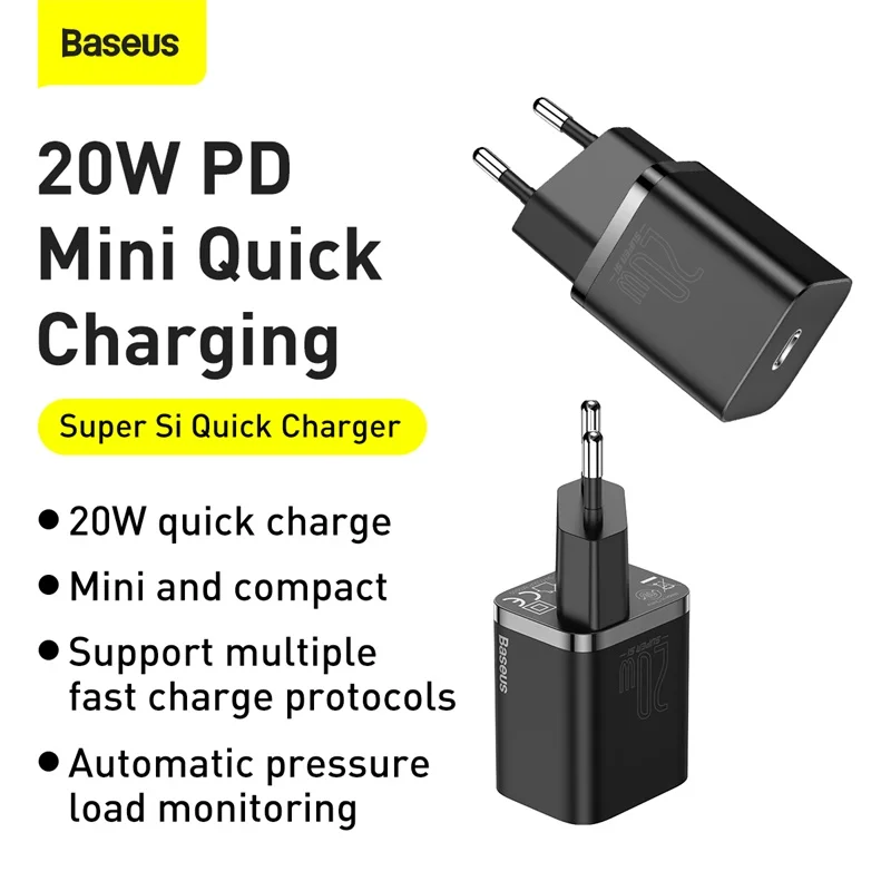 Baseus PD 20 Вт USB C зарядное устройство с функцией быстрой зарядки 3 0 QC3.0 Быстрая