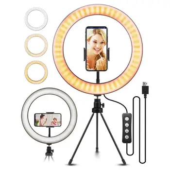 10 inches LED Ring Light 5V 2200-12000K Adjustable Tripod Stand Kit for Camera/Phone Selfie Makeup Video Live Stream Studio
10 inches LED Ring Light 5V 2200-12000K Adjustable Tripod Stand Kit for Camera/Phone Selfie Makeup Video Live Stream Studio