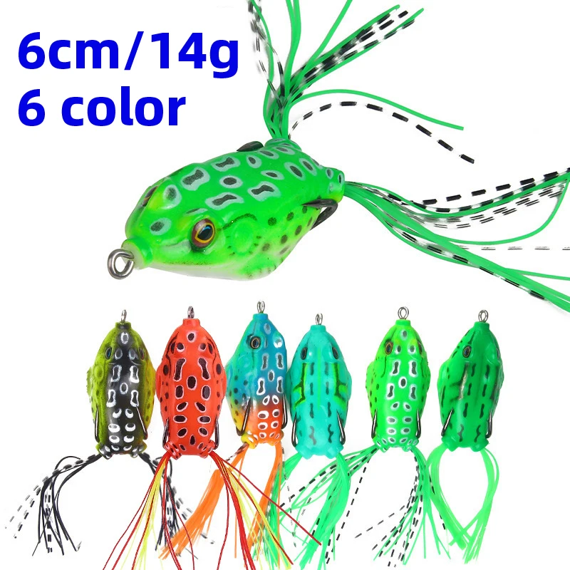 

6cm/14g Thunder Frog Rubber Artificial Bait Lure with Hook Soft Bait Frog fishing Lures tackle Accessories winter fishing