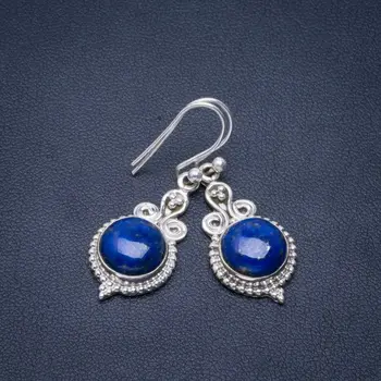 Natural Lapis Lazuli Handmade Unique 925 Sterling Silver Earrings 1.5" B2417
Natural Lapis Lazuli Handmade Unique 925 Sterling Silver Earrings 1.5" B2417