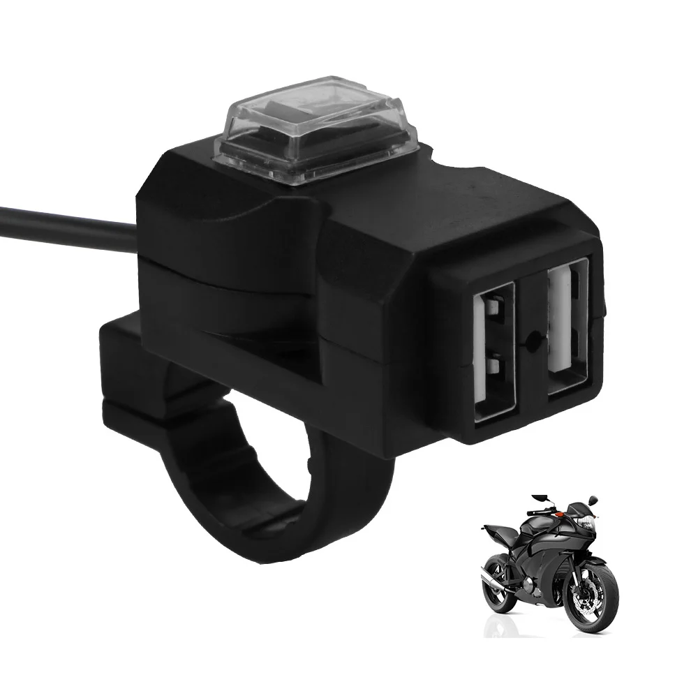 

5V 3.1A Motorcycle USB Chargers 3.0 Power Adapter Socket Waterproof Dual Ports Dirt Pit Bike Motorbike Accessories Universal 12V