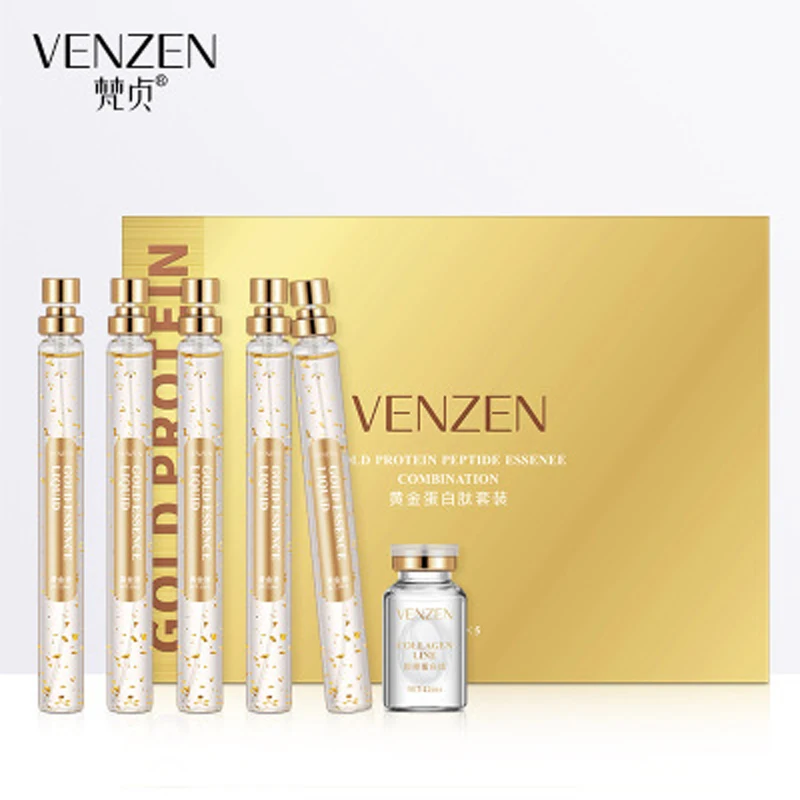 5*15ml Gold Protein Peptide Serum Brighten skin colour Firming Desalt Wrinkles Fine Lines Removal Combination Set
5*15ml Gold Protein Peptide Serum Brighten skin colour Firming Desalt Wrinkles Fine Lines Removal Combination Set