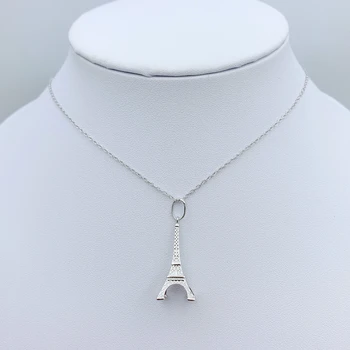 

Original 1:1 S925 Sterling Silver Airplane Eiffel Tower Crown Snowflake Pendant Necklace Women Logo Fine Jewelry Holiday Gift