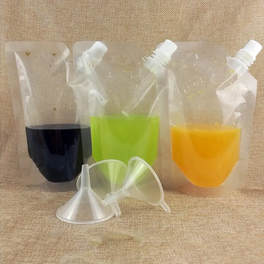 10Pcs/Set Transparent Disposable Juice Bag With Oblique Funnel For Party Beverage Bag With Nozzle Stand Up Durable Bag
10Pcs/Set Transparent Disposable Juice Bag With Oblique Funnel For Party Beverage Bag With Nozzle Stand Up Durable Bag