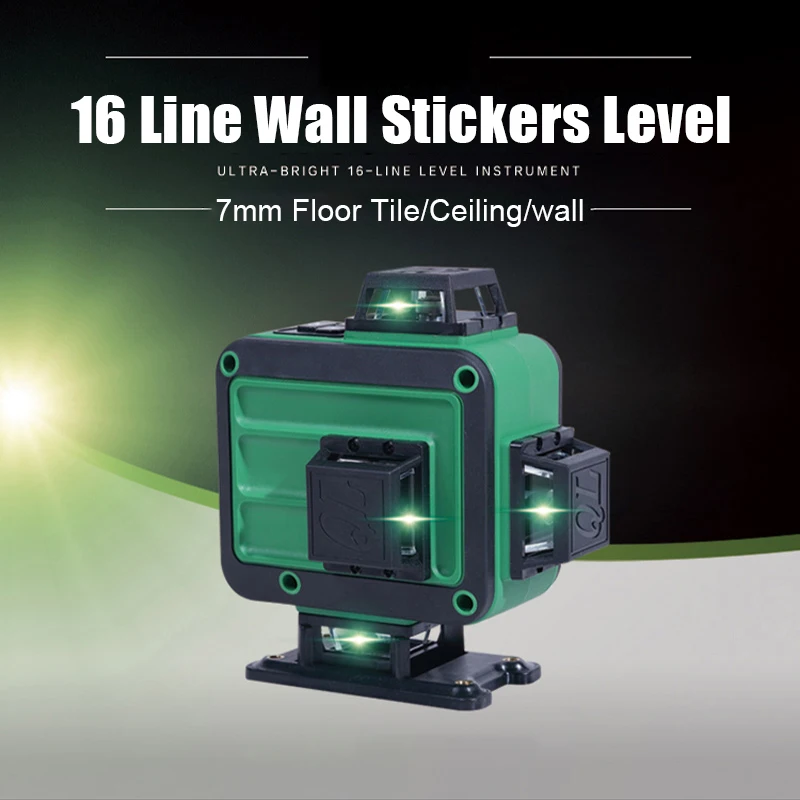 Laser Level 3d Self-Leveling 360 Laser Level 16 Lines Horizontal Green Laser Level Super Powerful Laser Level Green Beam
Laser Level 3d Self-Leveling 360 Laser Level 16 Lines Horizontal Green Laser Level Super Powerful Laser Level Green Beam