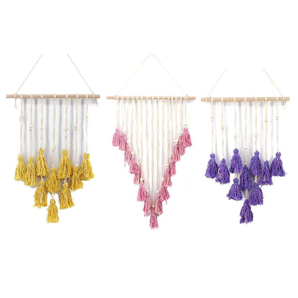 62cm Hanging Decor Tapestry Macrame Wall Hanging Tapestry Woven Bohemian Tapestry Geometric Wall Art Decor with 25 Wooden Clips
62cm Hanging Decor Tapestry Macrame Wall Hanging Tapestry Woven Bohemian Tapestry Geometric Wall Art Decor with 25 Wooden Clips