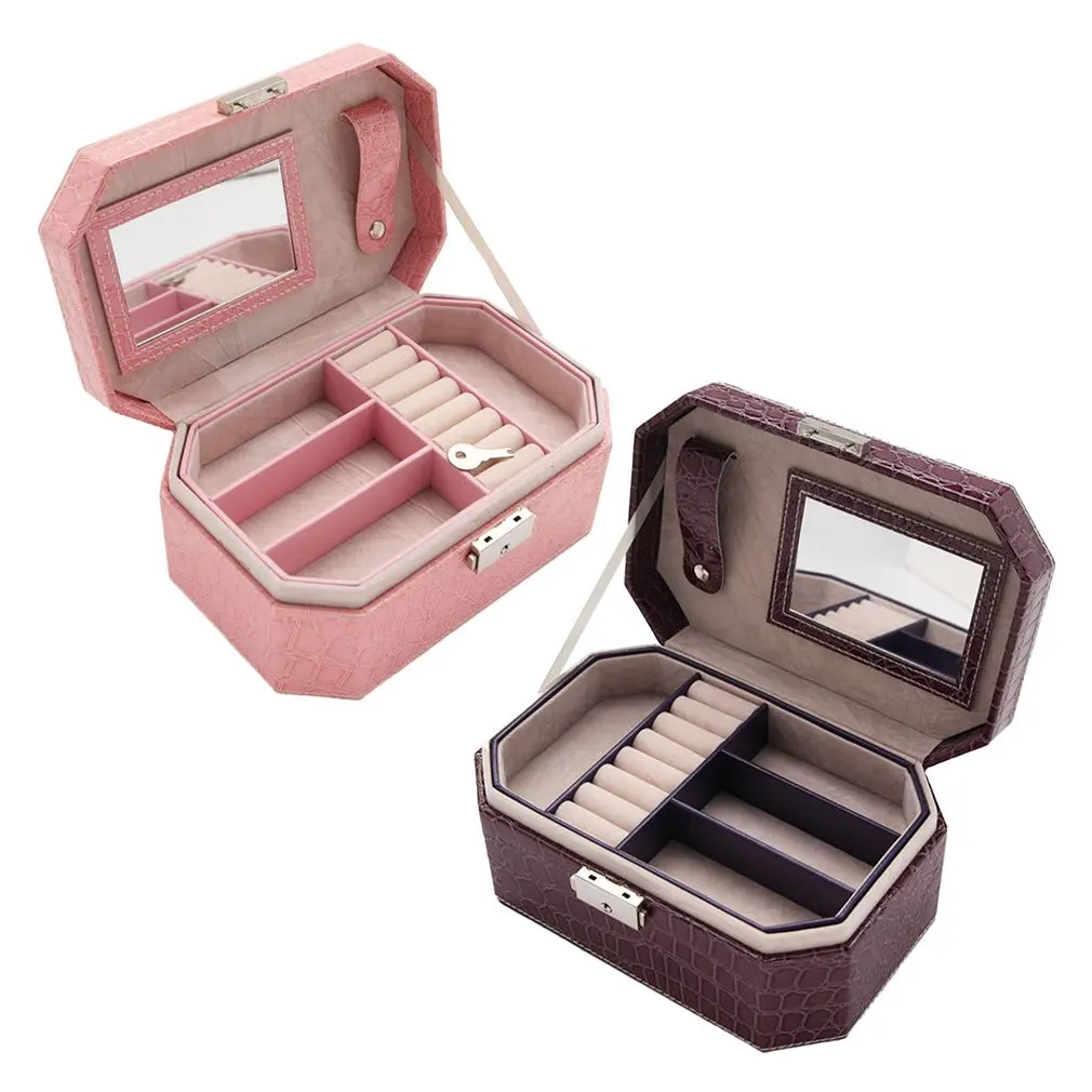 Double Layers Crocodile Grain Jewelry Box Ring Earrings Bracelet Necklace Organizer Display Holder with Mirror Case Container
Double Layers Crocodile Grain Jewelry Box Ring Earrings Bracelet Necklace Organizer Display Holder with Mirror Case Container