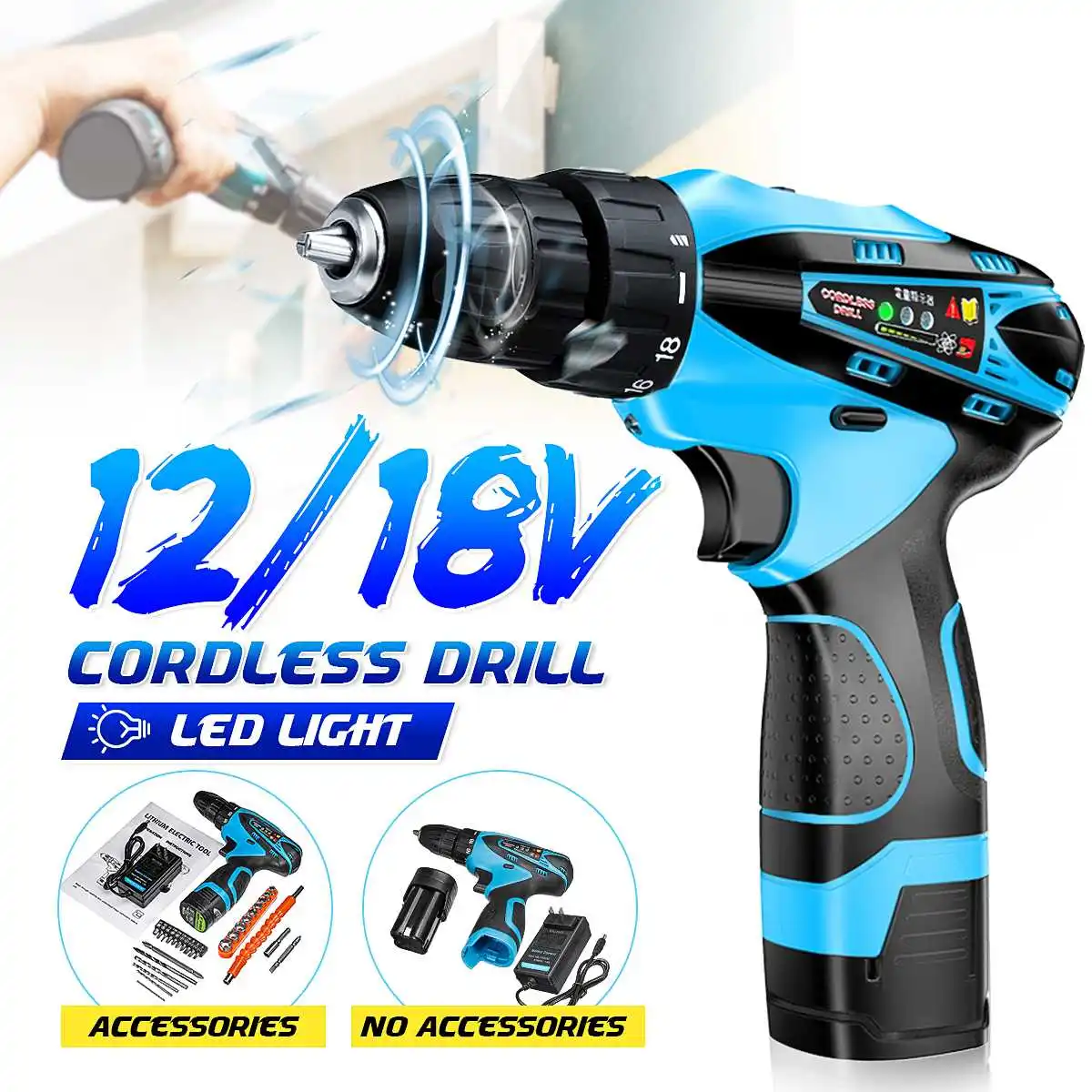 1 Set 18V Electric Brushless Cordless Li-ion Impact Wrench Drill Torque Tool Kit Home Multifunction Hand Electric DIY Drill
1 Set 18V Electric Brushless Cordless Li-ion Impact Wrench Drill Torque Tool Kit Home Multifunction Hand Electric DIY Drill