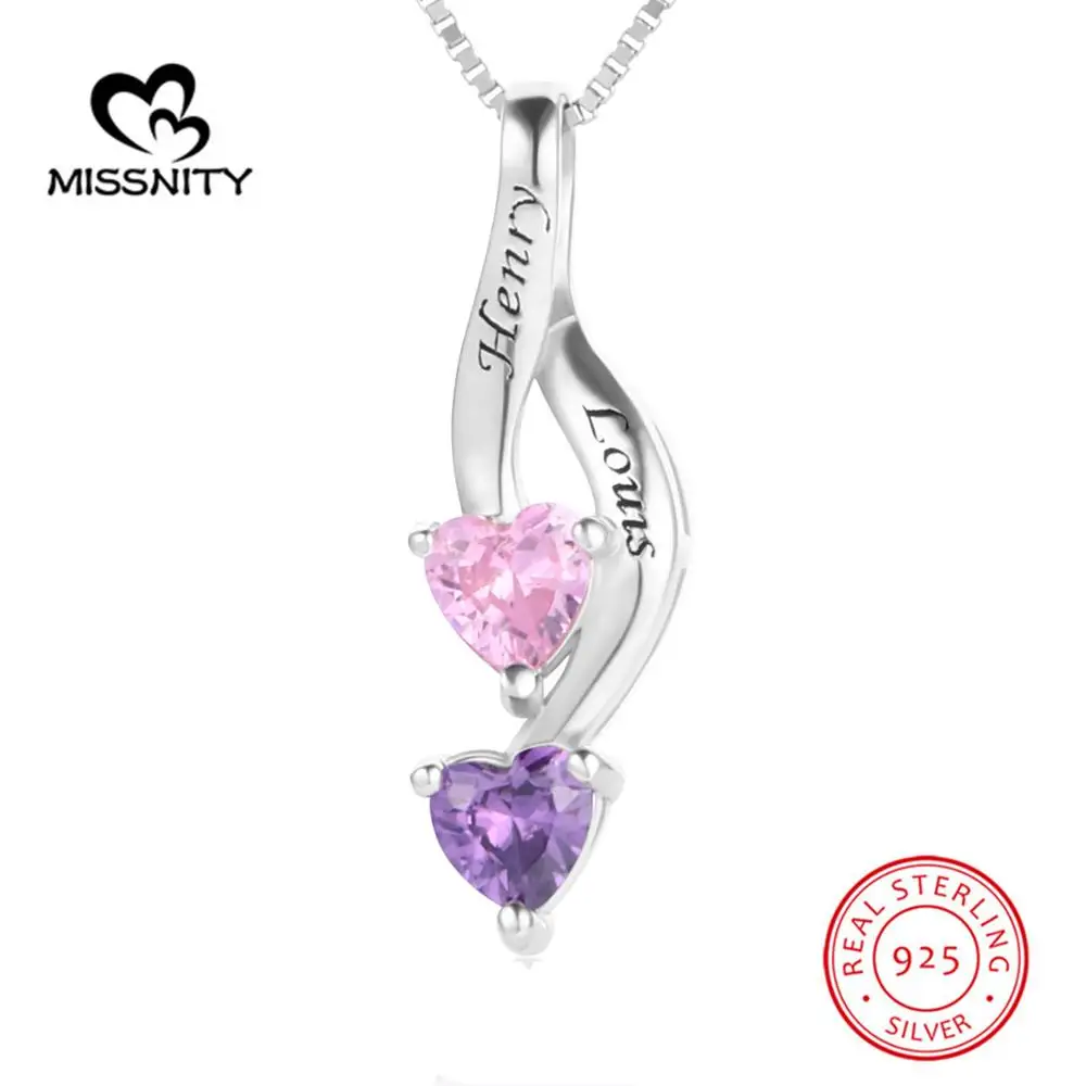925 Silver Personalized 2 Simulated Birthstone Promise Pendant Necklace Plated for Her with Kid Names Engraved Gift for Mother
925 Silver Personalized 2 Simulated Birthstone Promise Pendant Necklace Plated for Her with Kid Names Engraved Gift for Mother