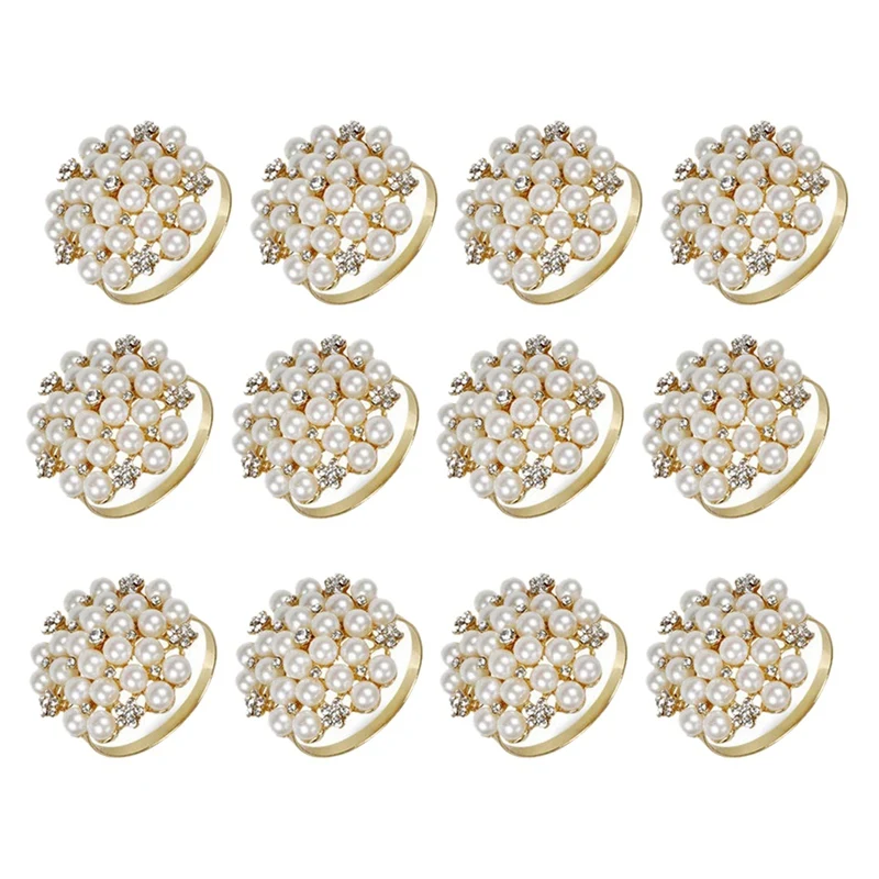 12 Pack Pearls Napkin Rings,Delicate Alloy Napkin Holder Ring Buckles perfect Table Setting Decor for Thanksgiving,Christmas,Wed 
12 Pack Pearls Napkin Rings,Delicate Alloy Napkin Holder Ring Buckles perfect Table Setting Decor for Thanksgiving,Christmas,Wed