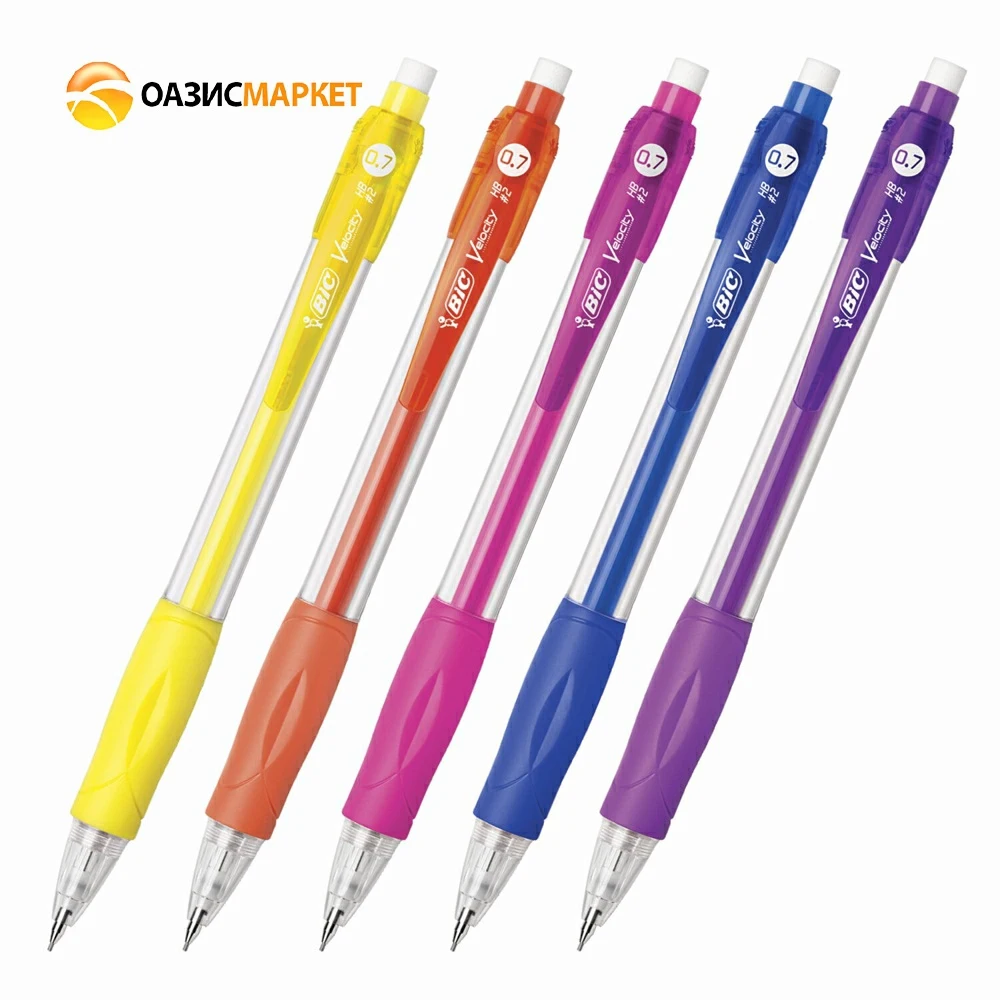 Карандаш механический BIC "Velocity" 0 7 мм корпус ассорти резиновый грип ластик