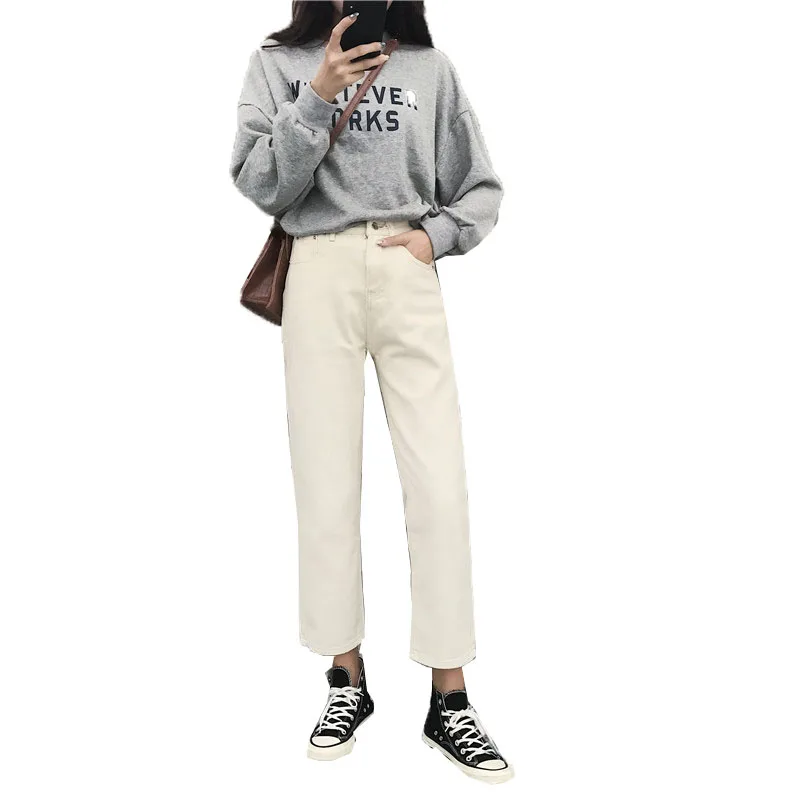 2019 Large Size 5XLSolid Color High Waist Jeans Female Loose Thin Wild Spring Summer New Straight Pants Cotton Nine Pants B64
2019 Large Size 5XLSolid Color High Waist Jeans Female Loose Thin Wild Spring Summer New Straight Pants Cotton Nine Pants B64