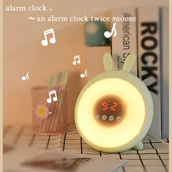 LED dream time sleeping wake up light Alarm clock desk table bedside rabbit lamp rechargable night light for baby bedroom
LED dream time sleeping wake up light Alarm clock desk table bedside rabbit lamp rechargable night light for baby bedroom