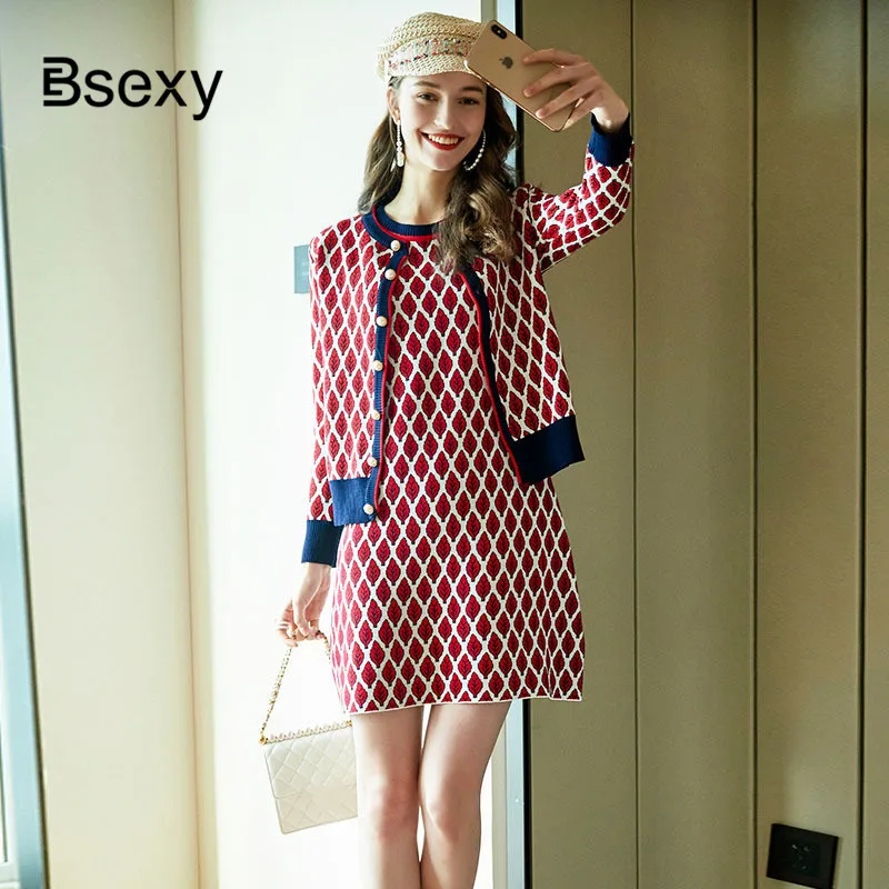 2019 Autumn Women's Leaf Printed Long Sleeve Knitted Top Cardigan + Plaid Sleeveless Tank Dress Two Piece Set
2019 Autumn Women's Leaf Printed Long Sleeve Knitted Top Cardigan + Plaid Sleeveless Tank Dress Two Piece Set