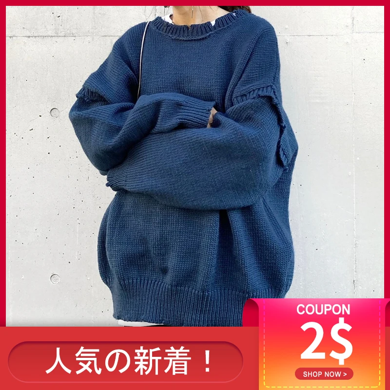 Japanese Style Autumn Two-wear Knitted Cardigan With Raw Edge Personality Simple Fashion Harajuku Women Casual Loose Sweater
Japanese Style Autumn Two-wear Knitted Cardigan With Raw Edge Personality Simple Fashion Harajuku Women Casual Loose Sweater