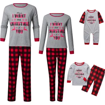 Lovely Christmas Plaid Family Outfits Set Print Parent-child Pajamas Set Father Mother Child Family Home 2020Sleepwear
Lovely Christmas Plaid Family Outfits Set Print Parent-child Pajamas Set Father Mother Child Family Home 2020Sleepwear
