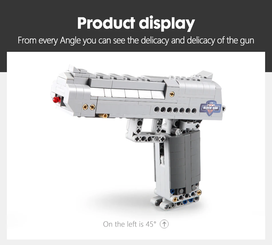 Hipac 412PCs Building Blocks Machine Gun Pistol Desert Eagle CS Go UZI Gun Model Blocks Building Technic Toys for Children Kids
