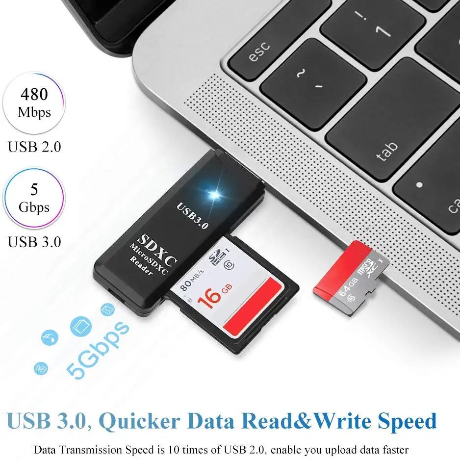 Onvian USB Card Reader USB 3.0 SD TF/Micro SD Flash Memory Card Adapter Dual Slot Hub 5Gbps High Speed OTG Card Reader
Onvian USB Card Reader USB 3.0 SD TF/Micro SD Flash Memory Card Adapter Dual Slot Hub 5Gbps High Speed OTG Card Reader