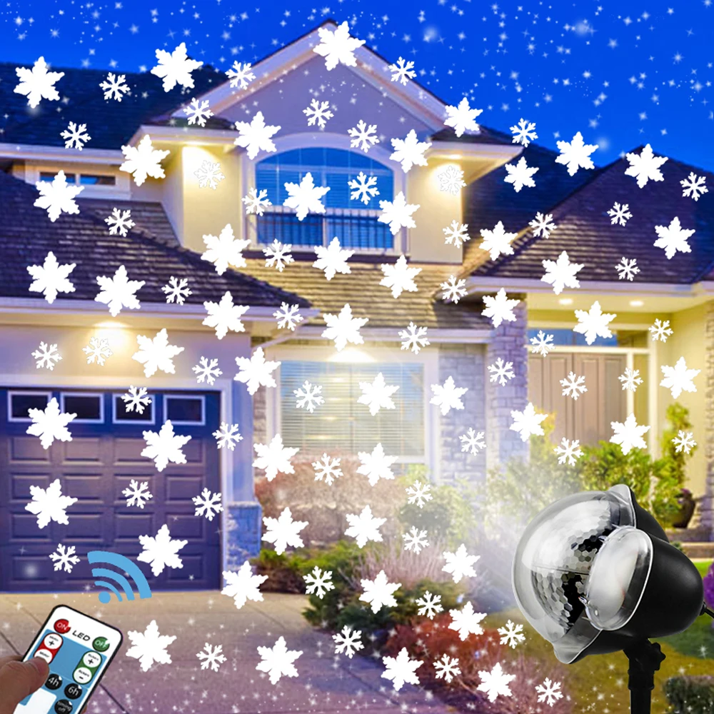Waterproof Christmas Laser Snowflake Projector Light Moving Snowfall Scenes Outdoor LED Light Christmas New Year Decoration
Waterproof Christmas Laser Snowflake Projector Light Moving Snowfall Scenes Outdoor LED Light Christmas New Year Decoration