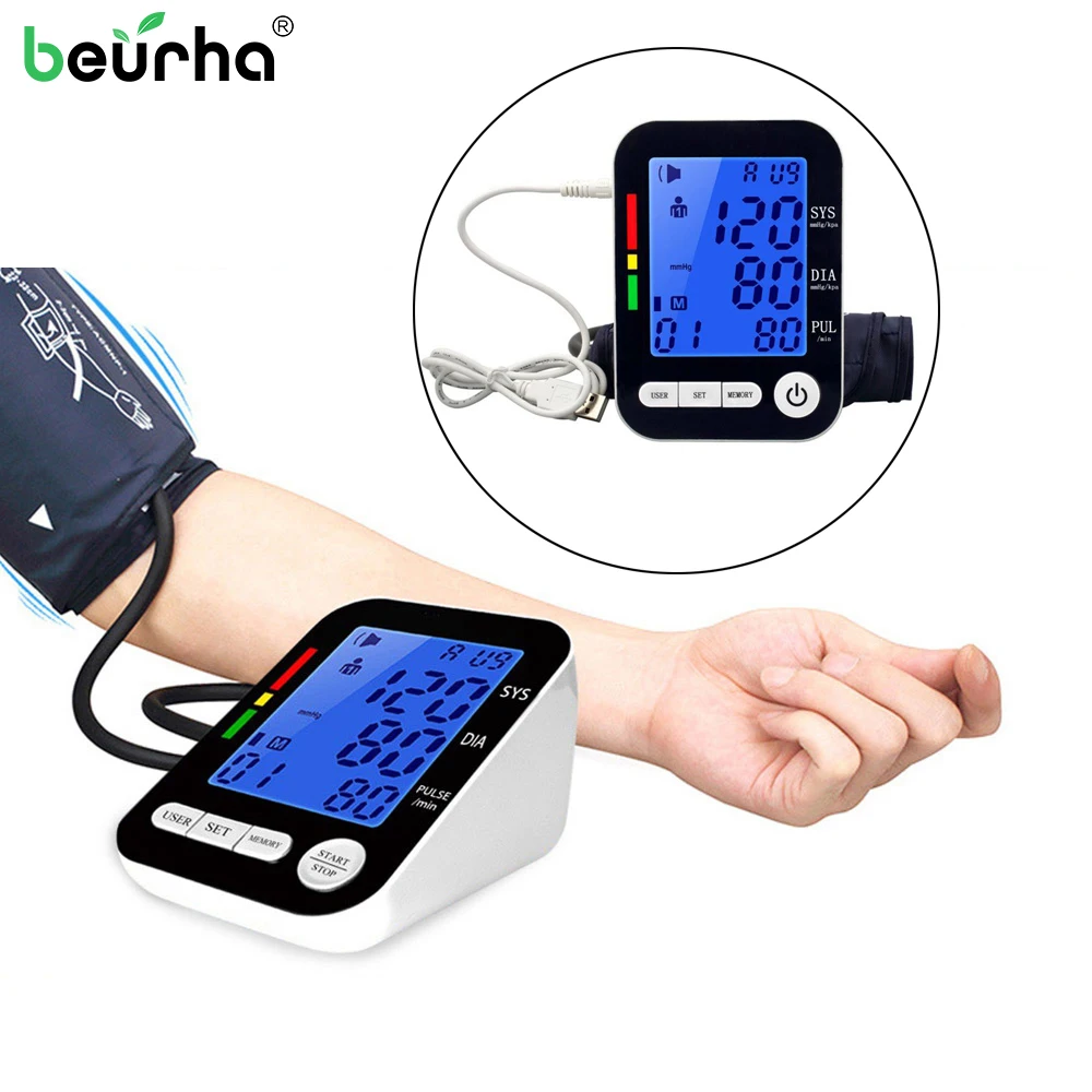 USB Automatic LCD HD Digital Arm Blood Pressure Monitor English Sphygmomanometer for Measuring Arterial Pressure Medical
USB Automatic LCD HD Digital Arm Blood Pressure Monitor English Sphygmomanometer for Measuring Arterial Pressure Medical