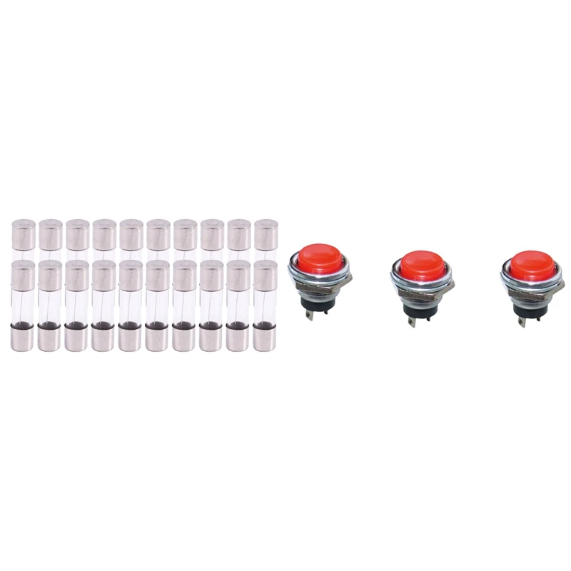 20Pcs Fast Blow Glass Tube Fuse 10A 250V 5mm X 20mm & 3 Pcs Normal Open Momentary Push Button Switch
20Pcs Fast Blow Glass Tube Fuse 10A 250V 5mm X 20mm & 3 Pcs Normal Open Momentary Push Button Switch
