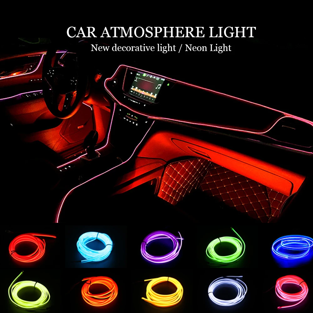 Car Interior Lights LED Strips Car Decoration Strip Wire Led Atmosphere Neon LED lamp Flexible Rope Tube LED Strip 1m/2m/3m/5m
Car Interior Lights LED Strips Car Decoration Strip Wire Led Atmosphere Neon LED lamp Flexible Rope Tube LED Strip 1m/2m/3m/5m